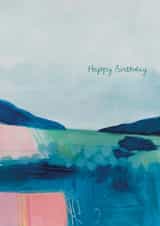 Arty Birthday Card - Abstract Landscape created by Heidi Clawson Art