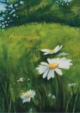 Traditional Birthday Card - Daisies created by Heidi Clawson Art