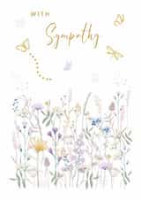 Classic Sympathy Card - Wildflowers and Butterflies- Pretty Florals created by SABIVO Design by Sabina