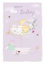 Classic Birthday Card - G&T - Pretty Floral Gin and Tonic Cocktail created by SABIVO Design by Sabina