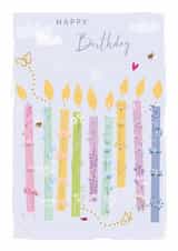 Classic Birthday Card - Birthday Candles - Bees and Butterflies created by SABIVO Design by Sabina