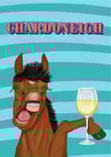 Funny Birthday Card - Chardonnay - Horse created by badgerbee design