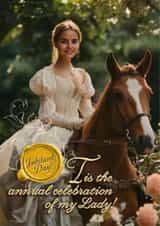 Funny Birthday Anniversary Card - for her - Lady and horse created by Shower Thoughts