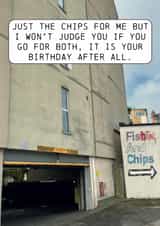 Rude Birthday Card - Fish & Chips - Fisting created by OBJECTABLES