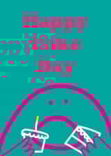 Cute Birthday Card - Happy Cake Day - Smiley Blob created by OBJECTABLES