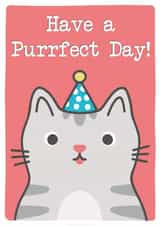 Funny Cat Birthday Card - Have a Purrfect Day! created by Knick Knack Crafts