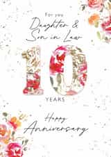 Classic Anniversary Card - Daughter & Son in Law - 10th Anniversary - Floral created by Rebecca Prinn