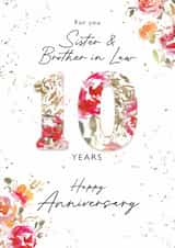Classic Anniversary Card - Sister & Brother in Law - 10th Anniversary - Floral created by Rebecca Prinn
