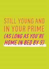 Funny Birthday Card - Bed By Nine created by Sweetlove Press