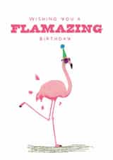 Funny Birthday Card - Party Flamingo created by badgerbee design