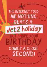 Funny Birthday Card - Jet2 Holiday created by Running with Scissors