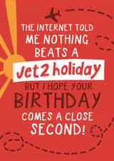 Funny Birthday Card - Jet2 Holiday created by Running with Scissors