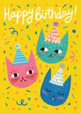 Cute Birthday Card - Party Cats created by Happy Wolf