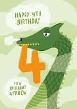 Cute Birthday Card - 4th - Brilliant Nephew created by Macie Dot Doodles