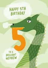Cute Birthday Card - 5th - Brilliant Nephew created by Macie Dot Doodles