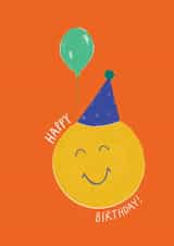 Cute Birthday Card - Smiley Face - Emoji - Balloon created by martha and hepsie ltd
