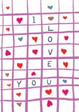 Modern Anniversary/Valentine's Day Card - I Love You - Hearts created by martha and hepsie ltd