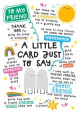 Cute Thank You/Love & Friendship Card - For Friend - A Little Card Just To Say created by Twisted Haggis