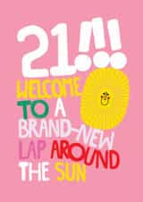 Cute 21st Birthday Card – Kate Smith Co. - Bold Typographic Sun Design created by Danilo