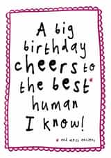Funny Birthday Card - Best Human Ever created by Bow & Bell