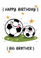 Cute Birthday Card - For Brother - Football created by Lyndsay Moon