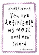 Cheeky Birthday Card - Loveliest Friend created by Bow & Bell