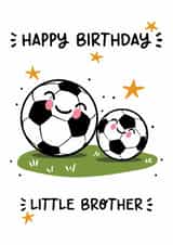 Cute Birthday Card - Little Brother - Football created by Lyndsay Moon