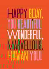 Heartfelt Birthday Card – Kate Smith Co. - Bold Compliment Typography on Orange created by Danilo