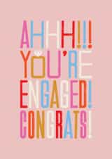 Fun Engagement Card – Kate Smith Co. - Colourful Text with Diamond Ring Icon created by Danilo