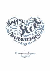 Classic Anniversary Card - 11th - Steel created by Fatchair Print