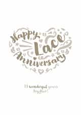 Classic Anniversary Card - 11th - Lace created by Fatchair Print