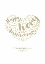 Classic Anniversary Card - 14th - Ivory created by Fatchair Print