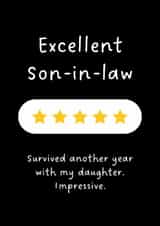 Funny Birthday Card - For Son-In-Law - Five Stars created by Sundiva Designs