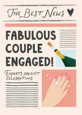 Classic Engagement Card - Newspaper - Fabulous Couple Engaged created by Studio Mads