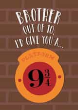 Fun Birthday Card - For Brother - Platform 9 3/4 - Harry Potter created by Cardology