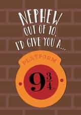 Fun Birthday Card - For Nephew - Platform 9 3/4 - Harry Potter created by Cardology