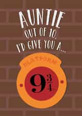 Fun Birthday Card - For Aunt - Platform 9 3/4 Hogwarts Express - Harry Potter created by Cardology