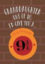 Fun Birthday Card - For Granddaughter - Platform 9 3/4 - Harry Potter created by Cardology