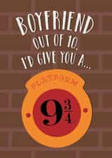 Fun Birthday/Valentines/Anniversary Card - For Boyfriend - Platform 9 3/4 - Harry Potter created by Cardology