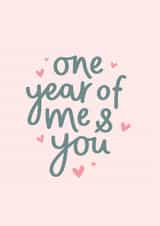 Classic Anniversary Card - 1st - Me And You created by Fliss Muir