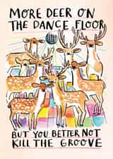 Funny Birthday Card - More Deer On The Dance Floor - Misheard Lyrics created by Jelly Armchair
