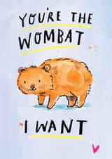 Cute Anniversary Card - The Wombat I Want - Misheard Lyrics created by Jelly Armchair