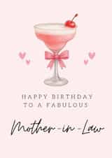 Classic Birthday Card - Fabulous Mother In Law - Pink Cocktail created by Hello Fridays Studio