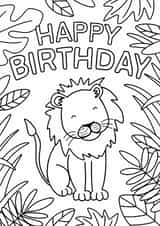 Cute Birthday Card - For Kids - Colouring In Card created by Debbie Daley Illustrations