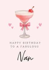 Classic Birthday Card - Fabulous Nan - Pink Cocktail created by Hello Fridays Studio