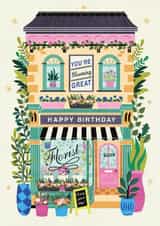 Fun Birthday Card - For Her - You're Blooming Great - Florist created by Dalia Clark Design