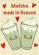 Cute Anniversary Card - Friendship Card - Love Card - Matcha Card - Just Because created by Linda Loves It!