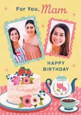 Personalised Birthday Photo Card created by Dalia Clark Design - Classic Birthday Card - For Mam - Cake