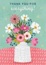 Classic Thank You Card - Thank You For Everything! - Flowers created by Dalia Clark Design