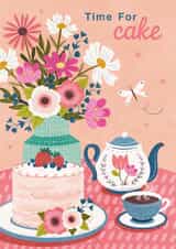 Classic Birthday Card - For Her - Time For Cake created by Dalia Clark Design